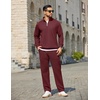 image:imageCOOFANDY Mens Tracksuit 2 Piece Relaxed Fit Halfzip Sweatsuits Athletic Running Jogging Suit SetsWine Red