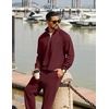 image:imageCOOFANDY Mens Tracksuit 2 Piece Relaxed Fit Halfzip Sweatsuits Athletic Running Jogging Suit SetsWine Red