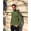 image:imageCOOFANDY Mens Turtleneck Shirts Slim Fit Shirt Tops Lightweight Pullover Basic Sweater Casual Long Sleeve ShirtArmy Green
