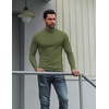image:imageCOOFANDY Mens Turtleneck Shirts Slim Fit Shirt Tops Lightweight Pullover Basic Sweater Casual Long Sleeve ShirtArmy Green
