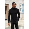 image:imageCOOFANDY Mens Turtleneck Shirts Slim Fit Shirt Tops Lightweight Pullover Basic Sweater Casual Long Sleeve ShirtBlack