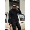 image:imageCOOFANDY Mens Turtleneck Shirts Slim Fit Shirt Tops Lightweight Pullover Basic Sweater Casual Long Sleeve ShirtBlack