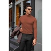 image:imageCOOFANDY Mens Turtleneck Shirts Slim Fit Shirt Tops Lightweight Pullover Basic Sweater Casual Long Sleeve ShirtCaramel