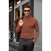 image:imageCOOFANDY Mens Turtleneck Shirts Slim Fit Shirt Tops Lightweight Pullover Basic Sweater Casual Long Sleeve ShirtCaramel