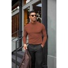 image:imageCOOFANDY Mens Turtleneck Shirts Slim Fit Shirt Tops Lightweight Pullover Basic Sweater Casual Long Sleeve ShirtCaramel