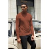 image:imageCOOFANDY Mens Turtleneck Shirts Slim Fit Shirt Tops Lightweight Pullover Basic Sweater Casual Long Sleeve ShirtCaramel
