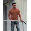 image:imageCOOFANDY Mens Turtleneck Shirts Slim Fit Shirt Tops Lightweight Pullover Basic Sweater Casual Long Sleeve ShirtCaramel