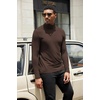 image:imageCOOFANDY Mens Turtleneck Shirts Slim Fit Shirt Tops Lightweight Pullover Basic Sweater Casual Long Sleeve ShirtDark Brown