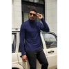 image:imageCOOFANDY Mens Turtleneck Shirts Slim Fit Shirt Tops Lightweight Pullover Basic Sweater Casual Long Sleeve ShirtDark Navy