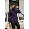 image:imageCOOFANDY Mens Turtleneck Shirts Slim Fit Shirt Tops Lightweight Pullover Basic Sweater Casual Long Sleeve ShirtDark Purple