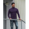 image:imageCOOFANDY Mens Turtleneck Shirts Slim Fit Shirt Tops Lightweight Pullover Basic Sweater Casual Long Sleeve ShirtDark Purple