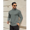 image:imageCOOFANDY Mens Turtleneck Shirts Slim Fit Shirt Tops Lightweight Pullover Basic Sweater Casual Long Sleeve ShirtGray Green