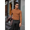 image:imageCOOFANDY Mens Turtleneck Shirts Slim Fit Shirt Tops Lightweight Pullover Basic Sweater Casual Long Sleeve ShirtLight Brown