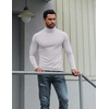 image:imageCOOFANDY Mens Turtleneck Shirts Slim Fit Shirt Tops Lightweight Pullover Basic Sweater Casual Long Sleeve ShirtLight Gray
