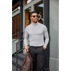 image:imageCOOFANDY Mens Turtleneck Shirts Slim Fit Shirt Tops Lightweight Pullover Basic Sweater Casual Long Sleeve ShirtLight Gray