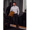 image:imageCOOFANDY Mens Turtleneck Shirts Slim Fit Shirt Tops Lightweight Pullover Basic Sweater Casual Long Sleeve ShirtLight Gray