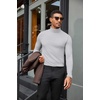 image:imageCOOFANDY Mens Turtleneck Shirts Slim Fit Shirt Tops Lightweight Pullover Basic Sweater Casual Long Sleeve ShirtLight Gray