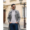 image:imageCOOFANDY Mens Turtleneck Shirts Slim Fit Shirt Tops Lightweight Pullover Basic Sweater Casual Long Sleeve ShirtLight Gray