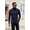 image:imageCOOFANDY Mens Turtleneck Shirts Slim Fit Shirt Tops Lightweight Pullover Basic Sweater Casual Long Sleeve ShirtNavy Blue