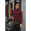 image:imageCOOFANDY Mens Turtleneck Shirts Slim Fit Shirt Tops Lightweight Pullover Basic Sweater Casual Long Sleeve ShirtWine Red