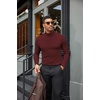 image:imageCOOFANDY Mens Turtleneck Shirts Slim Fit Shirt Tops Lightweight Pullover Basic Sweater Casual Long Sleeve ShirtWine Red