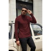 image:imageCOOFANDY Mens Turtleneck Shirts Slim Fit Shirt Tops Lightweight Pullover Basic Sweater Casual Long Sleeve ShirtWine Red