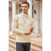 image:imageCOOFANDY Mens Turtleneck T Shirts Long Sleeve Slim Fit Thermal TopsBeige