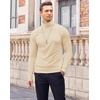 image:imageCOOFANDY Mens Turtleneck T Shirts Long Sleeve Slim Fit Thermal TopsBeige