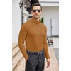 image:imageCOOFANDY Mens Turtleneck T Shirts Long Sleeve Slim Fit Thermal TopsCaramel