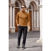 image:imageCOOFANDY Mens Turtleneck T Shirts Long Sleeve Slim Fit Thermal TopsCaramel