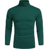image:imageCOOFANDY Mens Turtleneck T Shirts Long Sleeve Slim Fit Thermal TopsDark Green