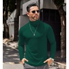 image:imageCOOFANDY Mens Turtleneck T Shirts Long Sleeve Slim Fit Thermal TopsDark Green
