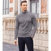 image:imageCOOFANDY Mens Turtleneck T Shirts Long Sleeve Slim Fit Thermal TopsGrey