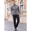 image:imageCOOFANDY Mens Turtleneck T Shirts Long Sleeve Slim Fit Thermal TopsGrey