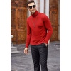 image:imageCOOFANDY Mens Turtleneck T Shirts Long Sleeve Slim Fit Thermal TopsRed