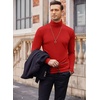 image:imageCOOFANDY Mens Turtleneck T Shirts Long Sleeve Slim Fit Thermal TopsRed
