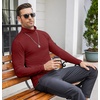 image:imageCOOFANDY Mens Turtleneck T Shirts Long Sleeve Slim Fit Thermal TopsWine Red
