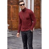 image:imageCOOFANDY Mens Turtleneck T Shirts Long Sleeve Slim Fit Thermal TopsWine Red