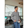 image:imageCOOFANDY Mens Waffle Henley Shirts Long Sleeve Pullover Shirt Casual Knit TShirt Lightweight Basic TeesDark Grey