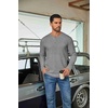 image:imageCOOFANDY Mens Waffle Henley Shirts Long Sleeve Pullover Shirt Casual Knit TShirt Lightweight Basic TeesDark Grey