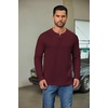 image:imageCOOFANDY Mens Waffle Henley Shirts Long Sleeve Pullover Shirt Casual Knit TShirt Lightweight Basic TeesDark Red