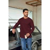 image:imageCOOFANDY Mens Waffle Henley Shirts Long Sleeve Pullover Shirt Casual Knit TShirt Lightweight Basic TeesDark Red