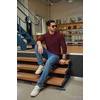 image:imageCOOFANDY Mens Waffle Henley Shirts Long Sleeve Pullover Shirt Casual Knit TShirt Lightweight Basic TeesDark Red
