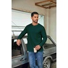image:imageCOOFANDY Mens Waffle Henley Shirts Long Sleeve Pullover Shirt Casual Knit TShirt Lightweight Basic TeesLake Green