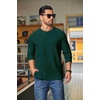 image:imageCOOFANDY Mens Waffle Henley Shirts Long Sleeve Pullover Shirt Casual Knit TShirt Lightweight Basic TeesLake Green