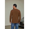 image:imageCOOFANDY Mens Waffle Henley Shirts Long Sleeve Pullover Shirt Casual Knit TShirt Lightweight Basic TeesLight Brown