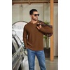 image:imageCOOFANDY Mens Waffle Henley Shirts Long Sleeve Pullover Shirt Casual Knit TShirt Lightweight Basic TeesLight Brown