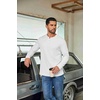 image:imageCOOFANDY Mens Waffle Henley Shirts Long Sleeve Pullover Shirt Casual Knit TShirt Lightweight Basic TeesWhite