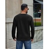 image:imageCOOFANDY Mens Waffle Long Sleeve Shirt Crew Neck Cotton Blend Basic T ShirtBlack