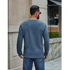 image:imageCOOFANDY Mens Waffle Long Sleeve Shirt Crew Neck Cotton Blend Basic T ShirtIndigo